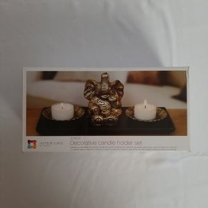 NIB! Interiors by Design Elephant Candle Set